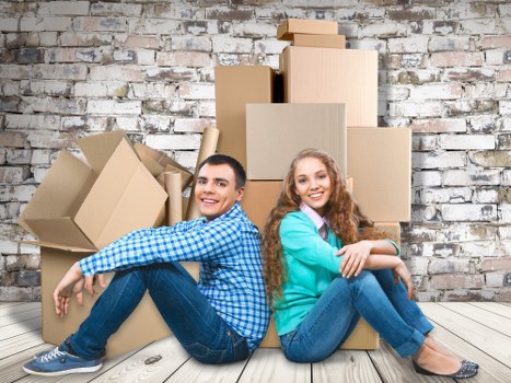 Packed household items ready for transport during a Beckton house move