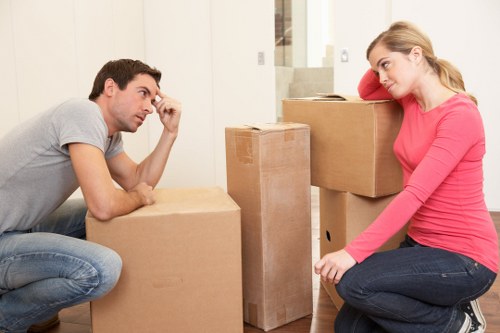 Local packing team working in a Beckton apartment