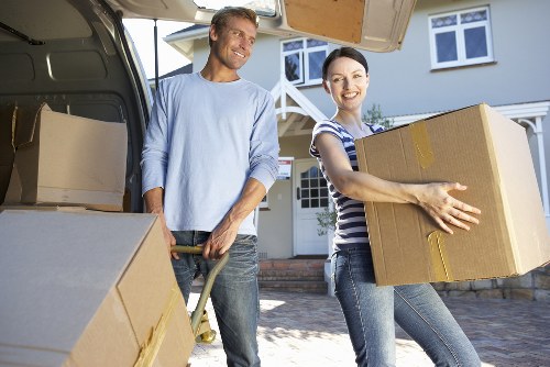 Furniture loading into a van for a Beckton move