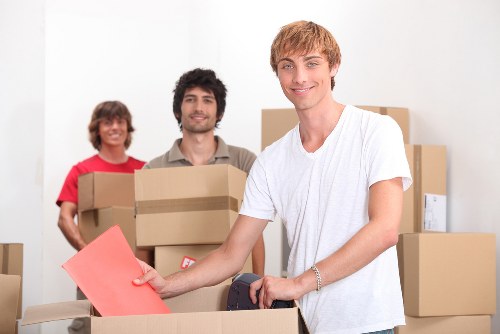 Van loading near Beckton residential and commercial properties