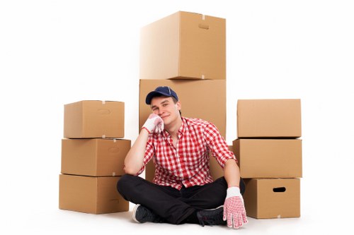 Removal van loading furniture for a move in Beckton